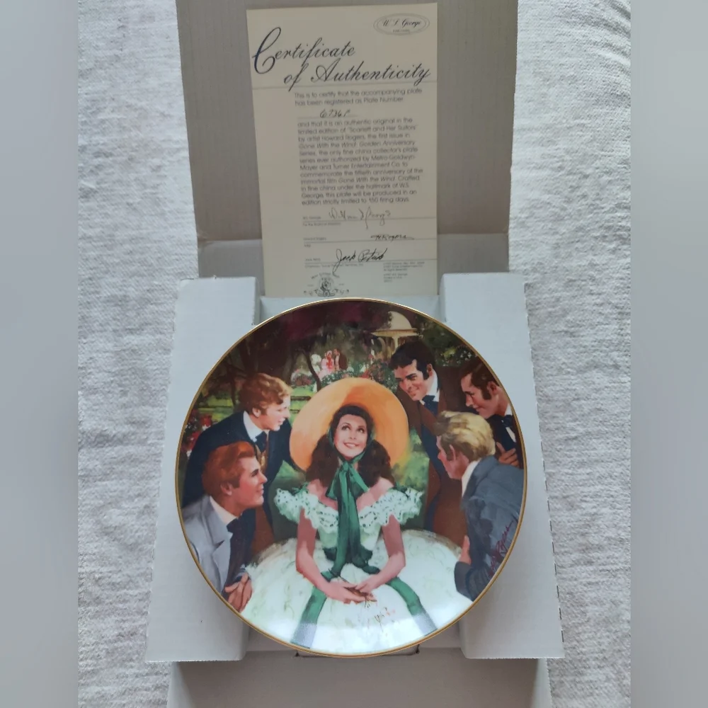 Scarlett and Her Suitors Commemorative Plate. Golden Anniversary Series. 1988.